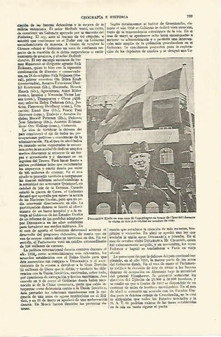 LAMINA ESPASA 26770: Decoracion en una casa de Copenhague en honor a Churchill