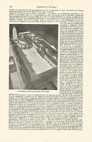 LAMINA ESPASA 26776: Vista parcial de la Universidad Laboral de Somio en Gijon