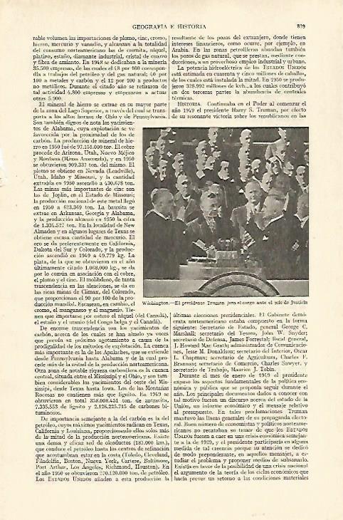 LAMINA ESPASA 26780: El presidente Truman jurando su cargo