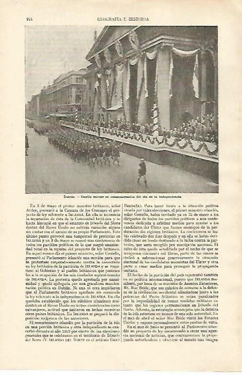 LAMINA ESPASA 26793: Desfile militar en Dublin