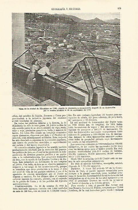 LAMINA ESPASA 26794: Vista de Hiroshima en 1949