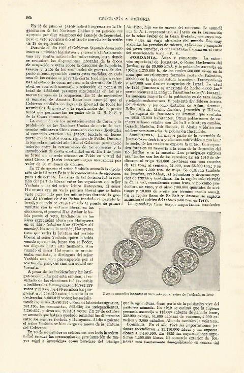 LAMINA ESPASA 26796: Monedas de Jordania de 1950