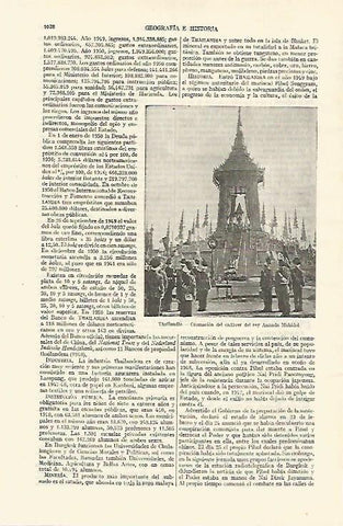LAMINA ESPASA 26803: Cremacion del rey Ananda Mahidol de Tailandia