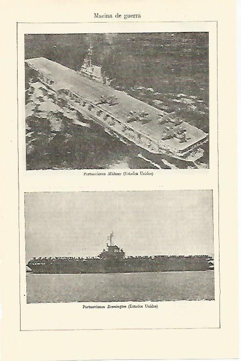 LAMINA ESPASA 26822: Portaaviones Midway y el Bennington de Estados Unidos