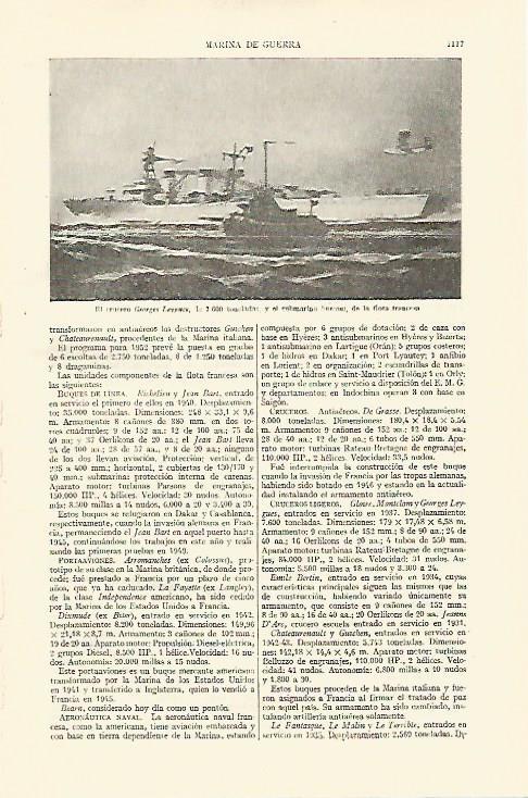 LAMINA ESPASA 26826: El crucero Georges Leygues de Francia