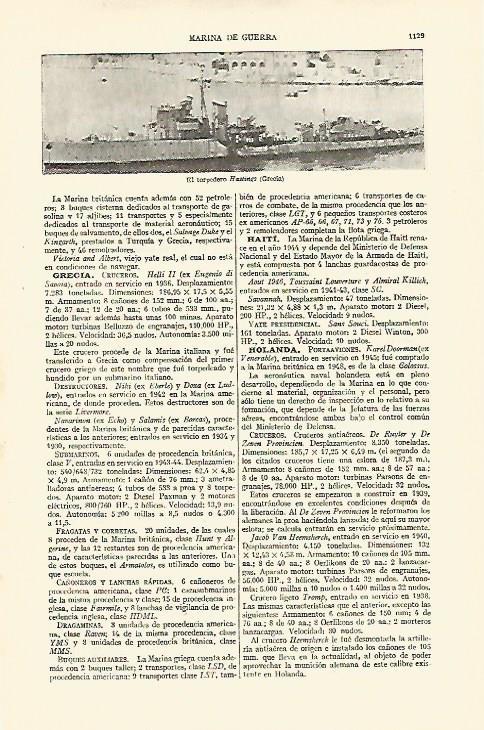 LAMINA ESPASA 26832: El torpedero Hastings de Grecia