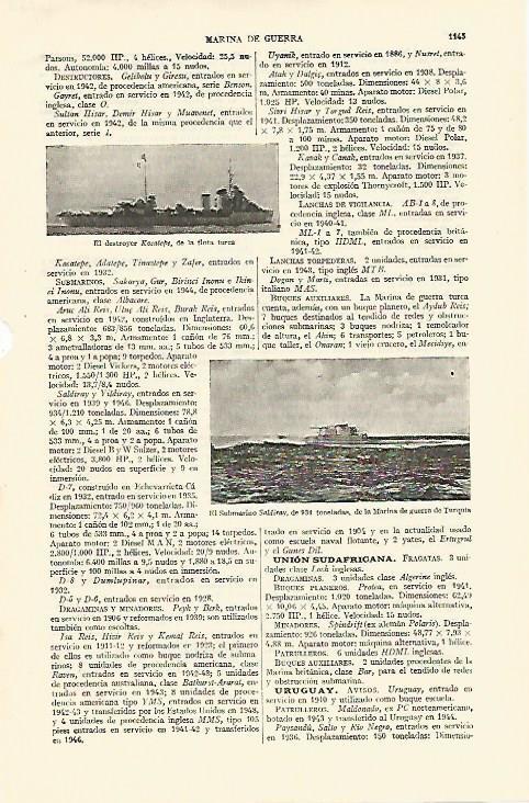 LAMINA ESPASA 26838: El Kocatepe y el submarino Saldiray de Turquia 