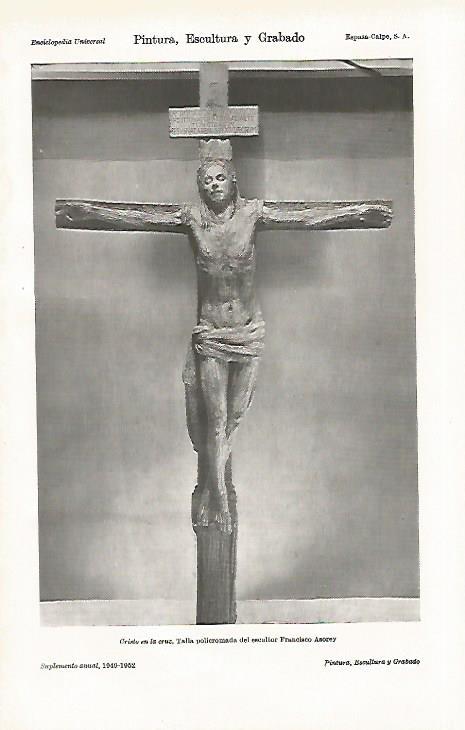 LAMINA ESPASA 26856: Cristo en la Cruz talla de F. Asorey