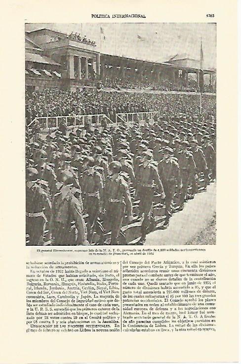 LAMINA ESPASA 26862: El general Eisenhower en Frankfurt en 1952