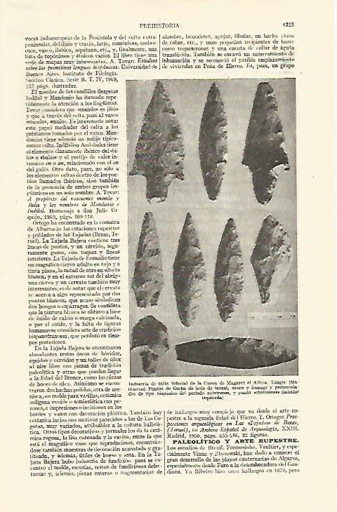 LAMINA ESPASA 26867: Tallas bifaciales de la Cueva de Mugaret de Alliya Marruecos