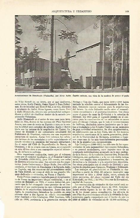 LAMINA ESPASA 26902: Ayuntamiento de Saynatsalo Finlandia