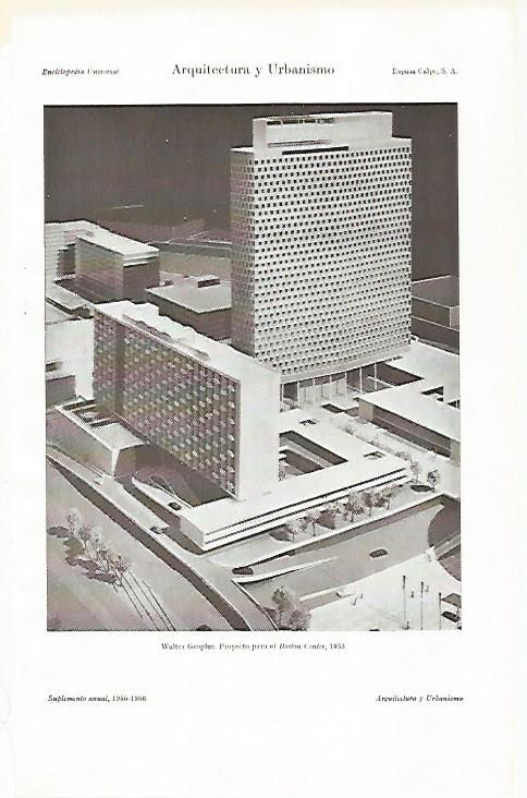 LAMINA ESPASA 26904: Proyecto de W. Gropius para el Boston center 1953