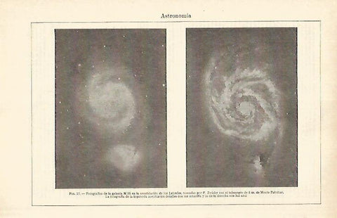 LAMINA ESPASA 26917: Fotografia de la galaxia M 51