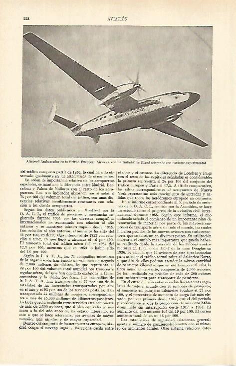 LAMINA ESPASA 26918: Airspeed Ambassador de la British European Airways