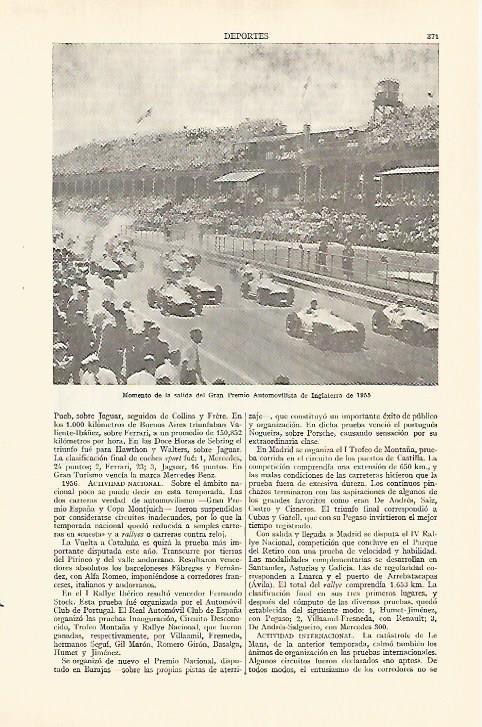 LAMINA ESPASA 26928: Salida del Gran Premio de Inglaterra de 1955