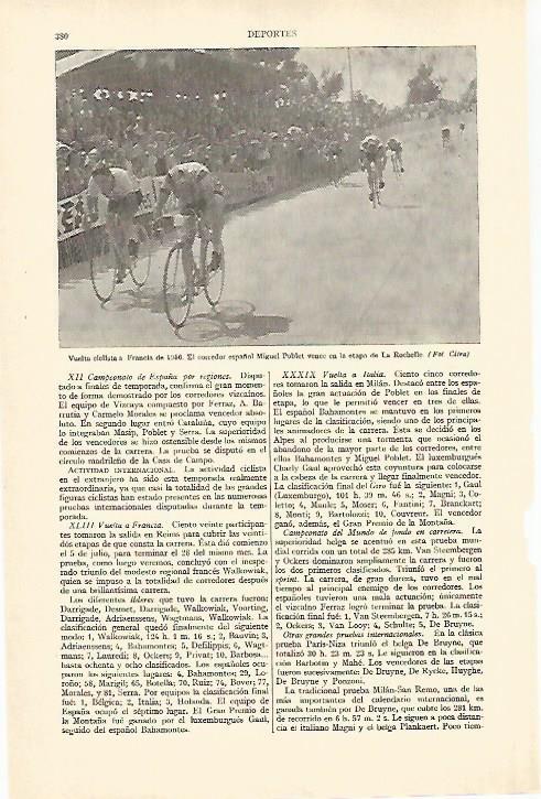 LAMINA ESPASA 26930: Tour de Francia de 1956