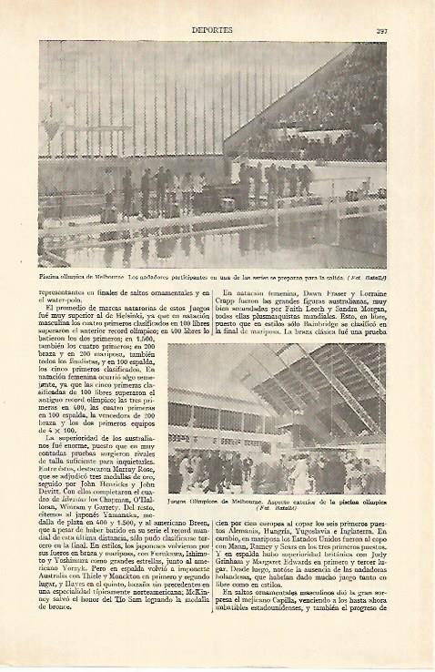LAMINA ESPASA 26935: Piscina olimpica de Melbourne