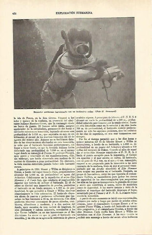 LAMINA ESPASA 26945: Buceador con un pulpo