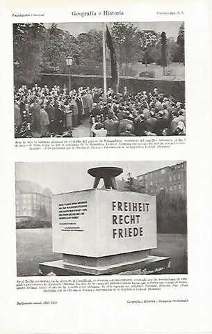 LAMINA ESPASA 26952: Izada de la bandera de Alemania en 1955