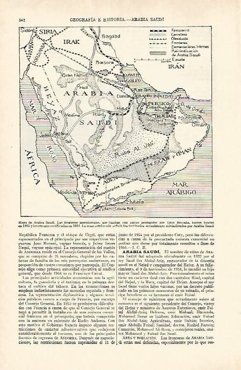 LAMINA ESPASA 26955: Mapa de Arabia Saudi