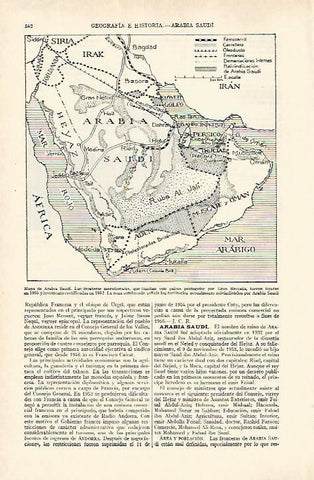 LAMINA ESPASA 26955: Mapa de Arabia Saudi