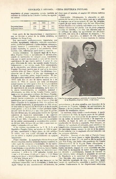 LAMINA ESPASA 26967: Chu En-lai ministro de China