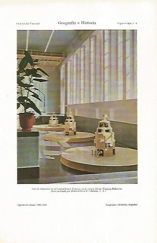 LAMINA ESPASA 26977: Sala de maquinas de la Central Espot-Torrasa