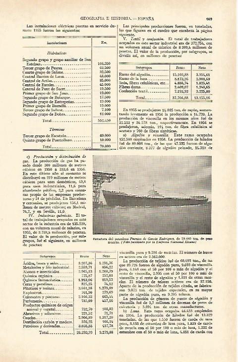 LAMINA ESPASA 26979: Botadura del petrolero Puentes de Garcia Rodriguez