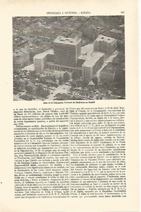 LAMINA ESPASA 26983: Sede de la Delegacion Nacional de Sindicatos en Madrid