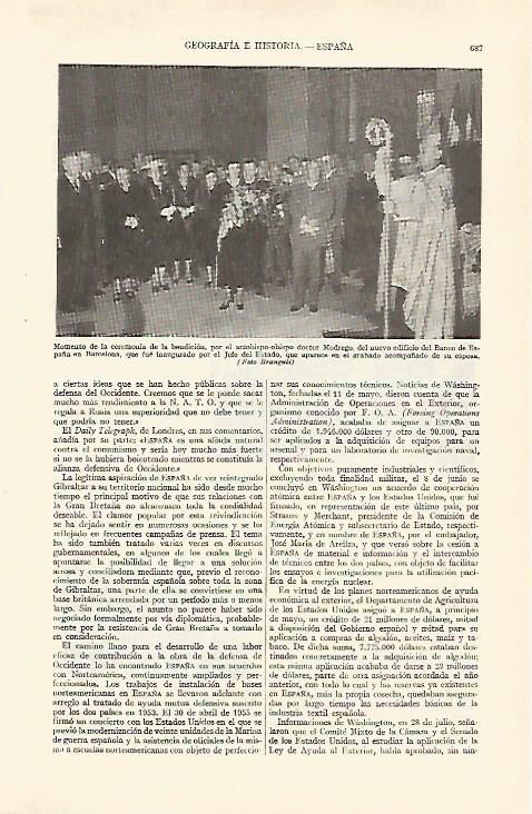 LAMINA ESPASA 26984: Bendicion del Edificio del Banco de España en Barcelona