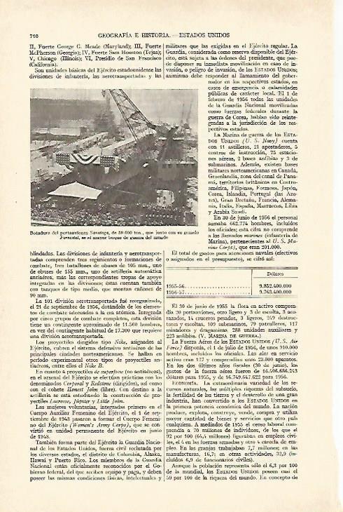 LAMINA ESPASA 26991: Botadura del portaaviones Saratoga