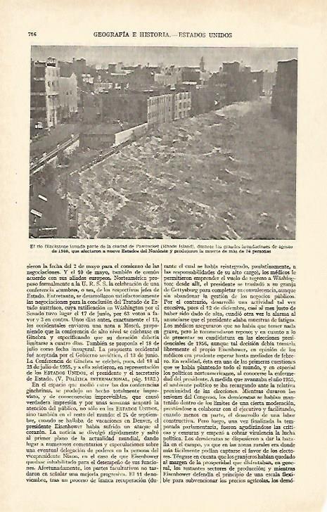 LAMINA ESPASA 26994: El rio Blacksstone inunda la ciudad de Pawtucket