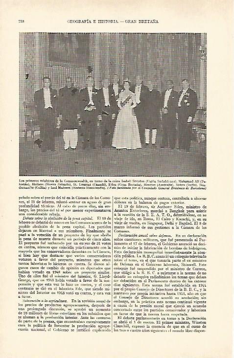 LAMINA ESPASA 27003: Isabel II con los ministros de la Commonwealth