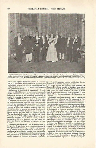 LAMINA ESPASA 27003: Isabel II con los ministros de la Commonwealth