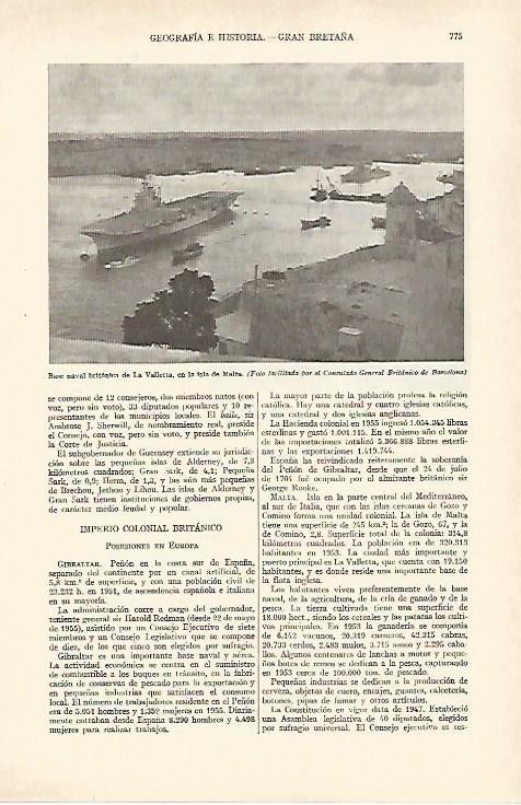 LAMINA ESPASA 27006: Base naval La Valetta en Malta