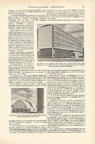 LAMINA ESPASA 27007: Colegio Univeristario Ibadan Gran Bretaña