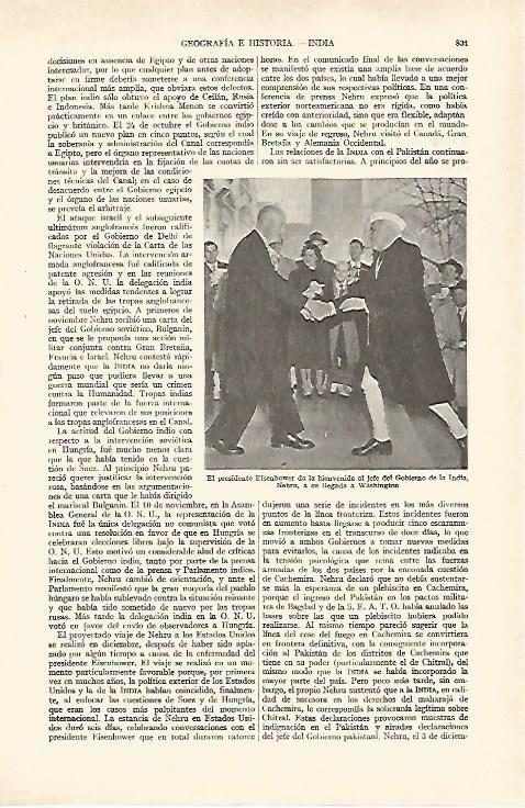 LAMINA ESPASA 27021: Eisenhower con el presidente Nehru de India