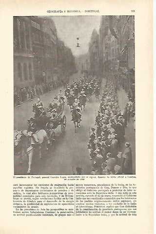 LAMINA ESPASA 27033: Craveiro Lopes en visita oficial a Londres en 1955