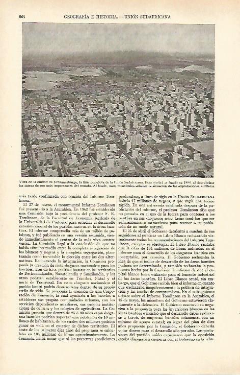 LAMINA ESPASA 27037: Vista de Johanesburgo