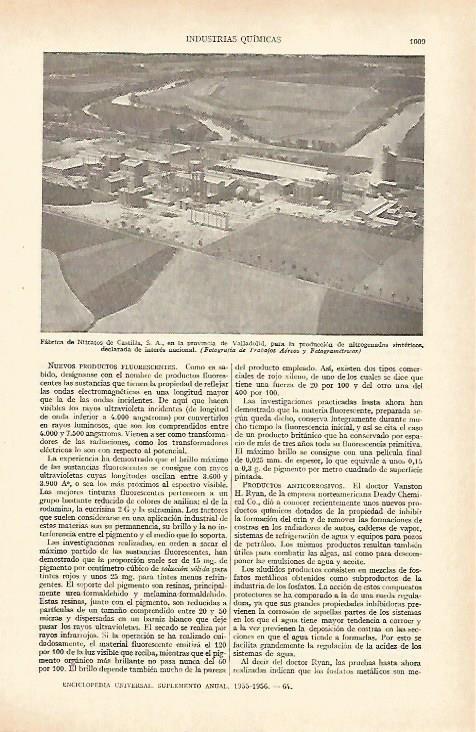 LAMINA ESPASA 27045: Fabrica de Nitratos de Castilla en Valladolid