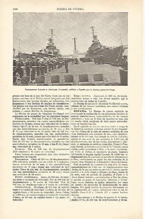LAMINA ESPASA 27046: Destructores Lepanto y Almirante Ferrandiz