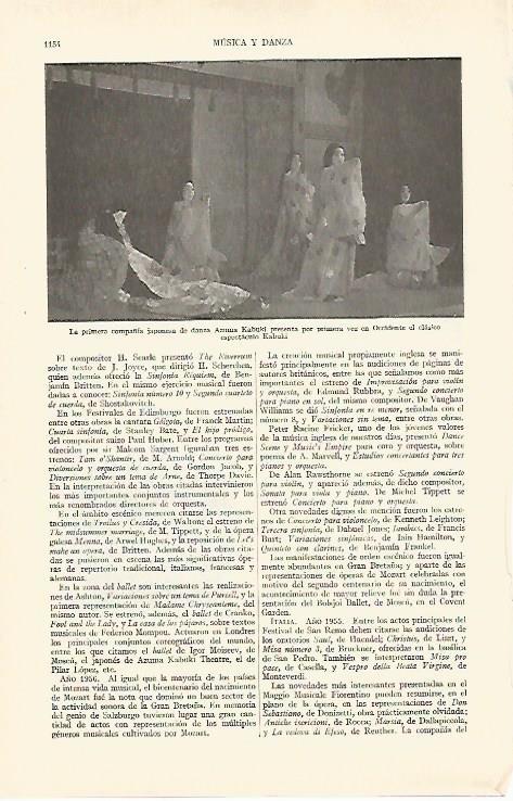 LAMINA ESPASA 27054: Compañia de danza Azuma Kabuki de Japon