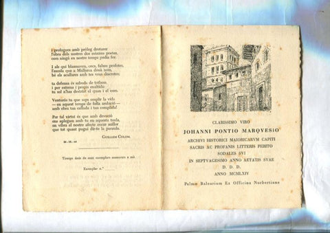 Johanni Pontio Marqvesio + hoja adicional rsposta del jubilat davant de nadal
