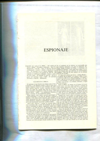 Espasa Calpe: Espionaje universal (articulo de 40 paginas)