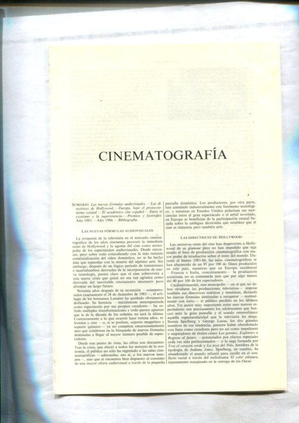 Espasa Calpe: Cinematografia universal (articulo de 10 paginas)