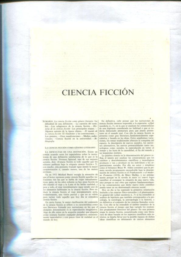 Espasa Calpe: Ciencia Ficcion universal (articulo de 25 paginas)
