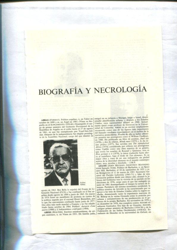 Espasa Calpe: Biografia y Necrologia universal (articulo de 91 paginas)