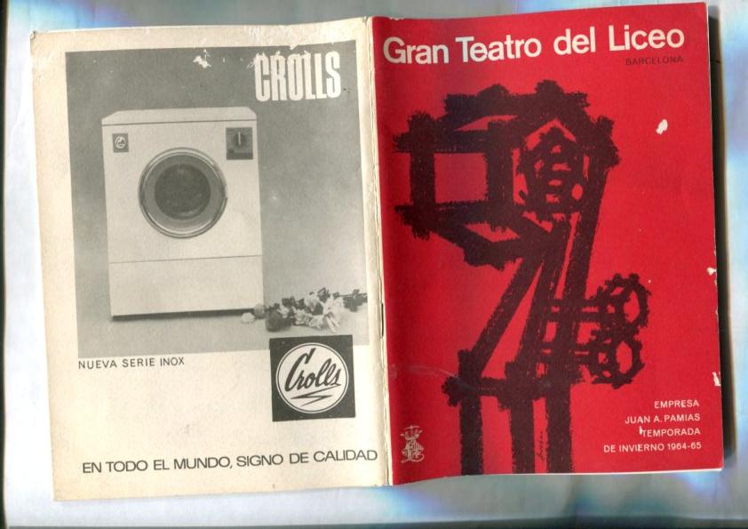 Gran Teatro del liceo. temporada de opera invierno 1964-65