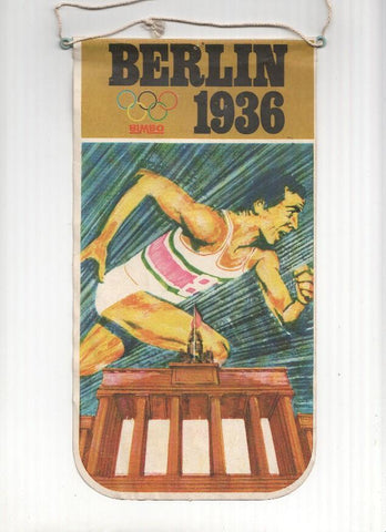 BANDERIN: BERLIN 1936 BIMBO - Ficha de Jesse Owens en Trasera.