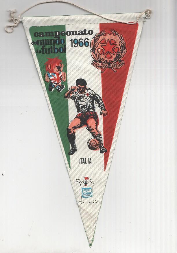 BANDERIN: MUNDIAL DE INGLATERRA 1966 - Seleccion de ITALIA (Promocional de GIOR) 